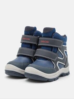 GEOX RESPIRA WINTER BOOTS WATERPROOF BLUE GRAY TODDLER LITTLE KIDS SIZE 4.5